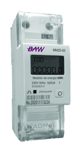 Medidor Monofásico Energía Baw Reseteable Smart