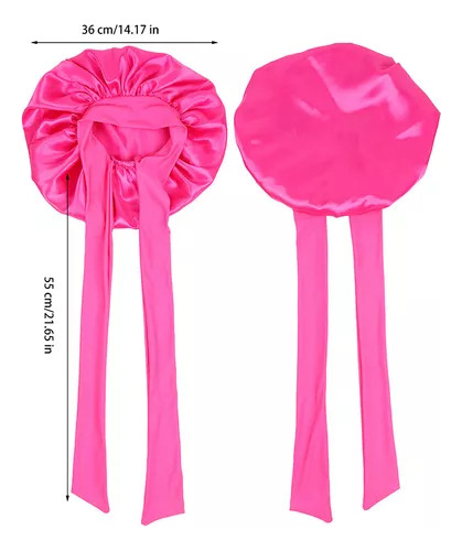 2 Gorros De Dormir Ajustables De Seda Satinada Con Capucha