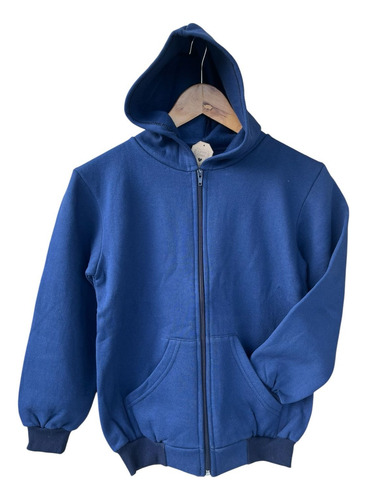 Campera Frisa Jogging Azul Escolar Uniforme Colegio Buzo Azul 10