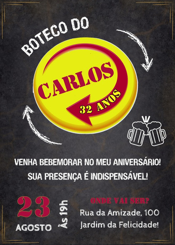 Convite Digital Skol Boteco Arte Online Virtual Whatsapp