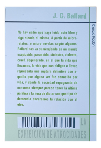 La Exhibición De Atrocidades / J G Ballard / Libro Nuevo!!!