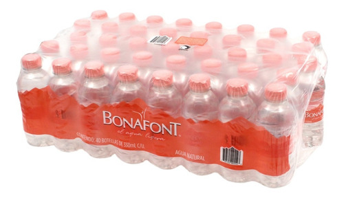 40 Pack Botellas Mini Agua Natural Purificada Bonafont 330 M
