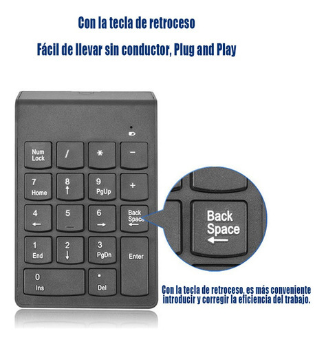 Teclado Numérico Inalámbrico Bluetooth Usb