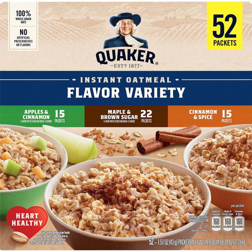 Quaker Avena Instantánea 52pzs 3sabores Diferentes Importado