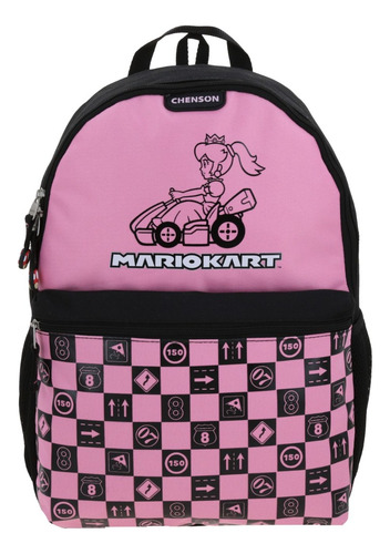 Kit Mochila+lonchera+lapicera Mario Bros Peach Gogo 2025 Negro Liso