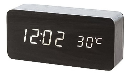 Reloj Despertador Digital De Madera Luz Lcd Pilas Y Usb 1299