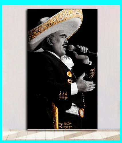 Cuadro Decorativo Vicente Fernandez 29x50cm Musica Regio Mex