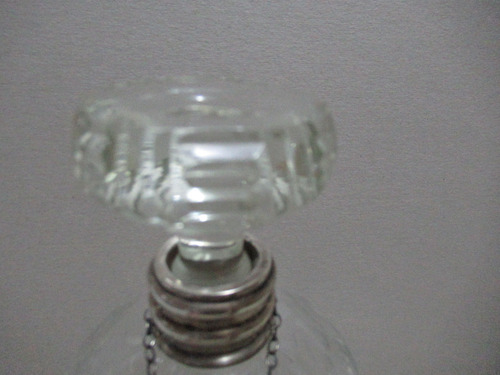 Licorero Whisky Plata 800 Botellón Cristal Con Tapón (15538) Transparente (Usado)
