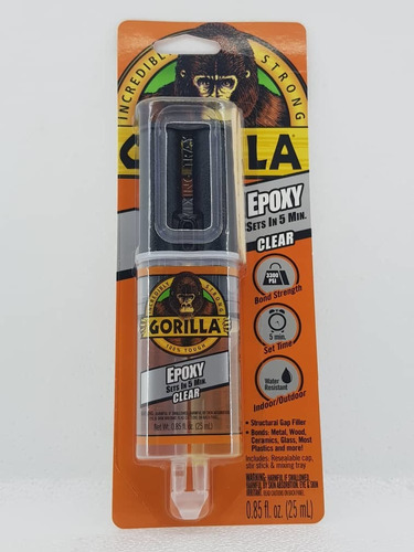 Epoxy Gorilla Original Clear Pega Metal Ceramica Vidrio 