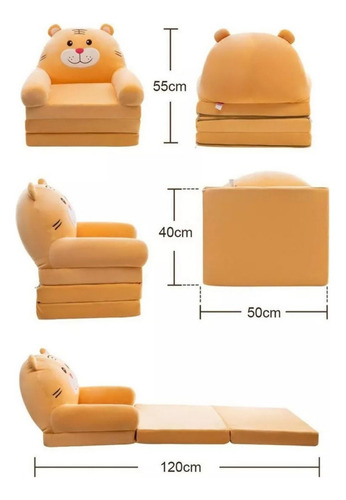 Sofá Plegable For Niños Pequeños, Sillón, Funda Lavable