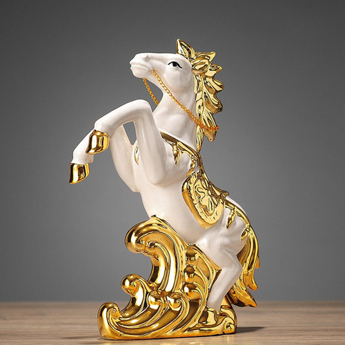 Estatua De Caballo De Cerámica, Adorno De Caballo Artesanal