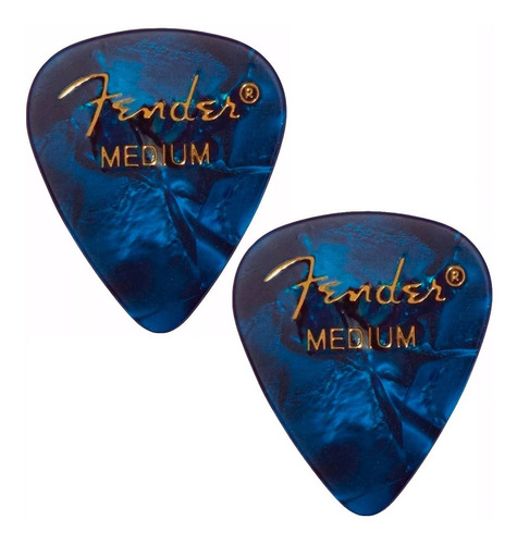 2 Pick De Guitarra Fender Medium Azul  (promoción)
