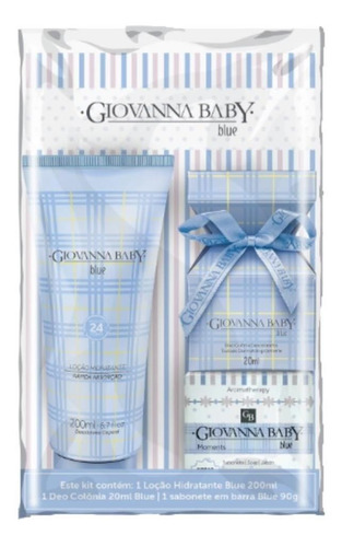Kit Giovanna Baby Blue Loção Hidra 200ml+col 20ml+sab 90g