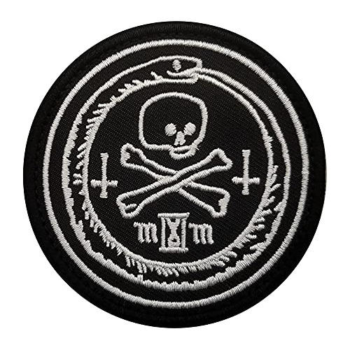 Parche Bordado Ouroboros Cráneo Memento Mori, Sujeció...