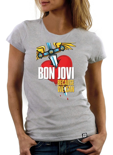 Remeras Mujer Bon Jovi 7 Premium Algodon 100% Digital Stamp
