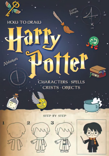 Comics Cómo Dibujar Harry Potter: Personajes, Escudos,  Lcc