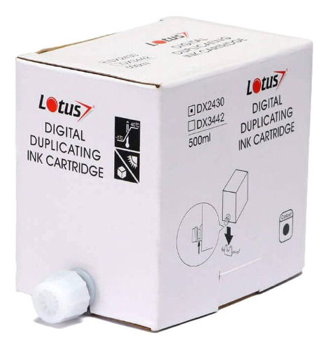 Tinta Duplicador Lotus Compatível Para Dx2430 500ml Preto 5x