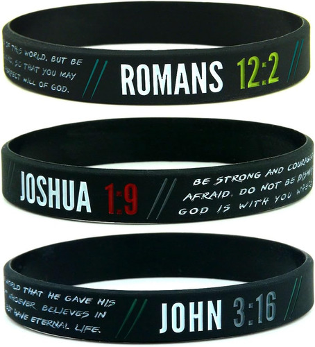 Pulseras Cristianas Hombres (paquete De 6) Juan 3