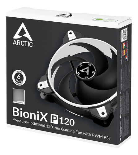 Ventilador Pc Arctic Bionix P120 120mm Pwm Pst Blanco