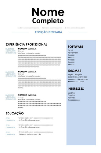 Currículo Moderno Pronto Para Editar 100% Editável Em Word