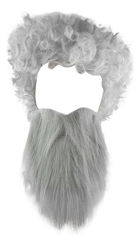 Conjunto De Barba Y Cabello, Accesorios Para Disfraz De Gris