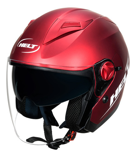 Capacete Moto Unissex Helt Citylight Cores C/ Óculos Interno Cor Vermelho Tamanho do capacete 56