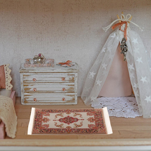 4 Alfombra En Miniatura Para Casa De Muñecas, Accesorios