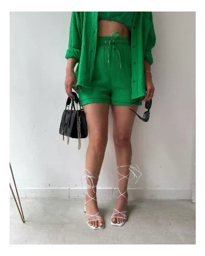 Para Conjunto Casual De Camisa Con Solapa Y Pantalones