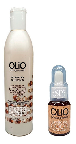 Kit Olio Aceite De Coco Shampoo + Serum Cabello Seco