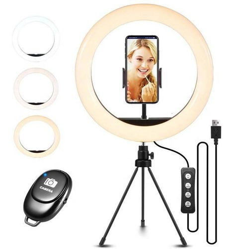 Ring Light 26cm Luz Selfie Maquiagem Youtuber Tripé Pequeno