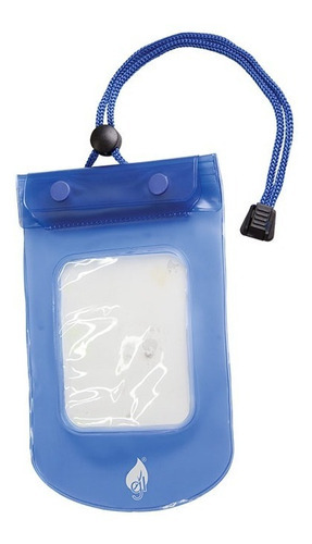 Bolsa Contra Agua Con Triple Sello Para Smartphone Color Azul Liso