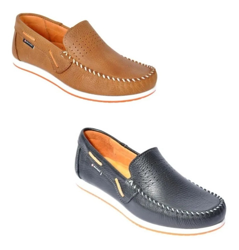 Zapato Mocasín Náutico Hombre De Cuero Braford 1160 