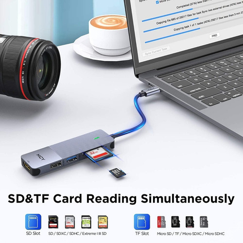 Imagen 3 de 7 de Hub Usb-c - 2 Port Usb 3.0 - Hdmi 4k 30hz Lector Sd/microsd