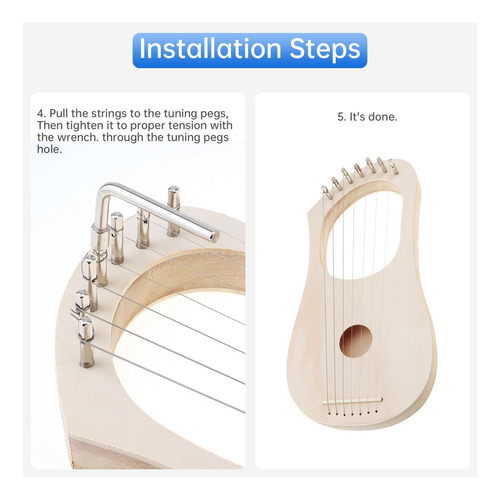 Origlam Lyre Harp Kit De Bricolaje De 7 Cuerdas, Haga Su De