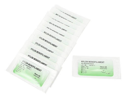 A 24 Unidades/juego De Sutura De Aguja De Nylon For Sutura