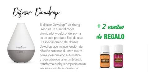 Difusor Young Living Dew Drop Original + Aceite Esencial 5ml