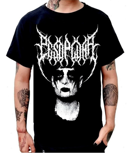 Playera Peso Pluma Doble P Black Death Metal Aesthetic