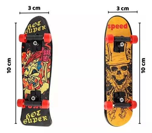 Kit 2 Mini Skate De Dedo Infantil Com Acessório Criança