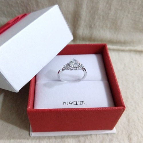 Imagen 5 de 7 de Anillo Compromiso De Plata 925 Con Baño De Rodio 18k