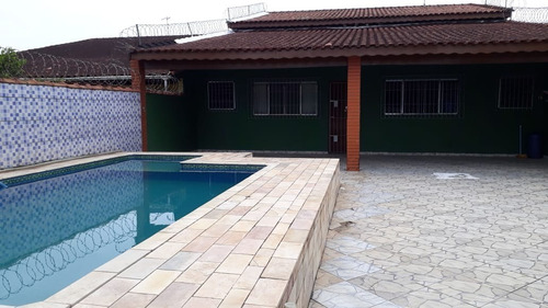 Imagem 1 de 15 de Casa No Balneário Gaivota Em Itanhaém, Com Churrasqueira, Lavanderia Externa, Edícula, Piscina