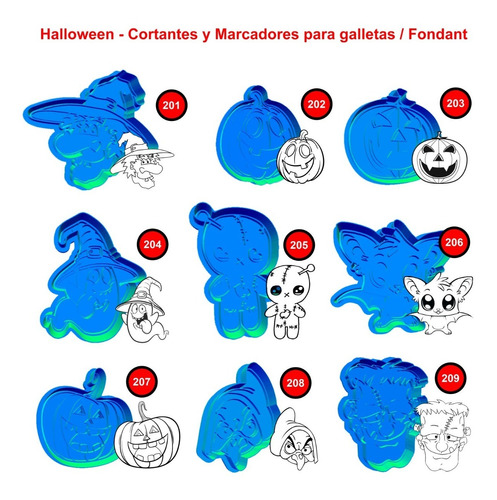 Molde Cortante Galletas/galletitas Halloween X5 Unidades.