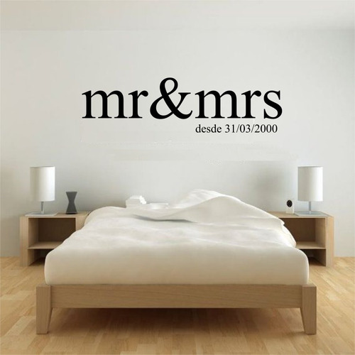 Cabeceira De Cama Mr&mrs Adesivo Parede