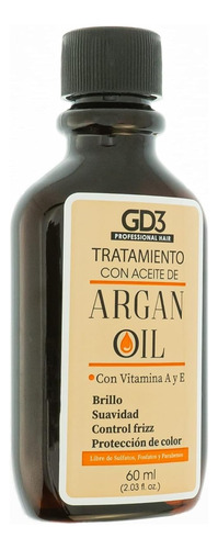 Aceite De Argan Tratamiento Para Cabello Gd3 Antifrizz 60 Ml