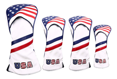 4 Unids/set 1 3 5 Ut Golf Head Covers Usa Estrellas Y Rayas 