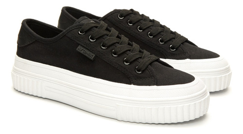 Zapatilla Lona Negra High Mujer Atomik