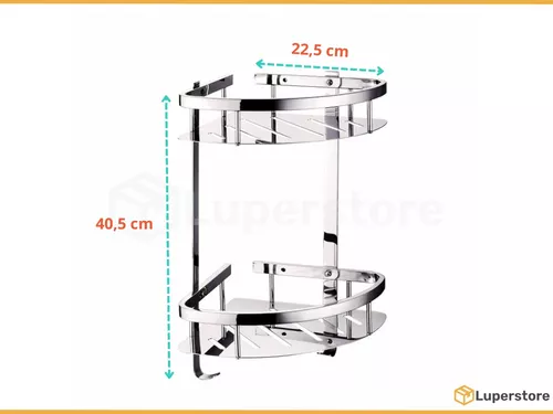 Esquinero Organizador 2 Estantes Baño Ducha Acero Inoxidable