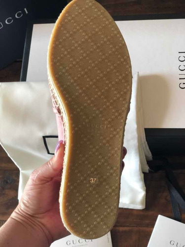 Espadrilles Gucci Rosa 4mx Auténtico