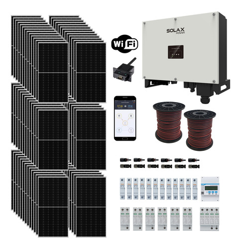 Kit Solar On Grid Trifásico 30kw 4800kwh/mes Inyección Cero