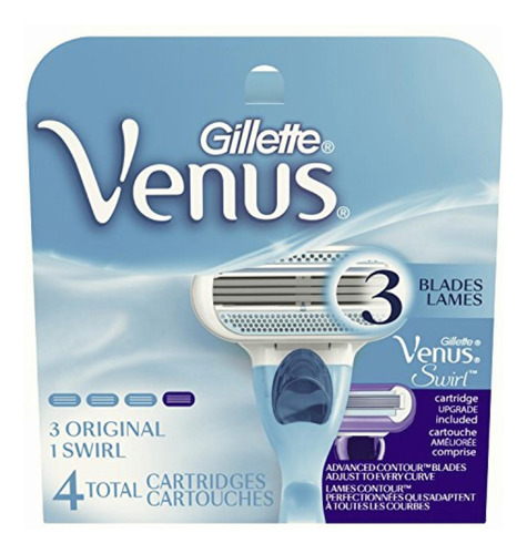 Gillette Venus Close & Clean+gillette Venus Swirl 4repuestos Color Blanco