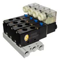 Comprar Bloco Manifold Pneumático Com 10 Válvulas 5u002F2 Vias 1u002F4 24vcc